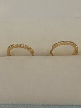 Gold Pavé Huggie Earrings - Women Jewelry